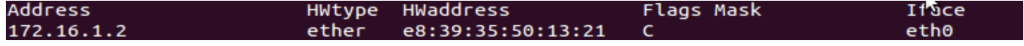 Figure 1.2-6 ARP Table of H1’ (H2 pings H1)